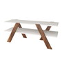 Hanah Home Soporte de TV 146 Blanco y Nogal 120x45x33.1cm Moderno Novedoso